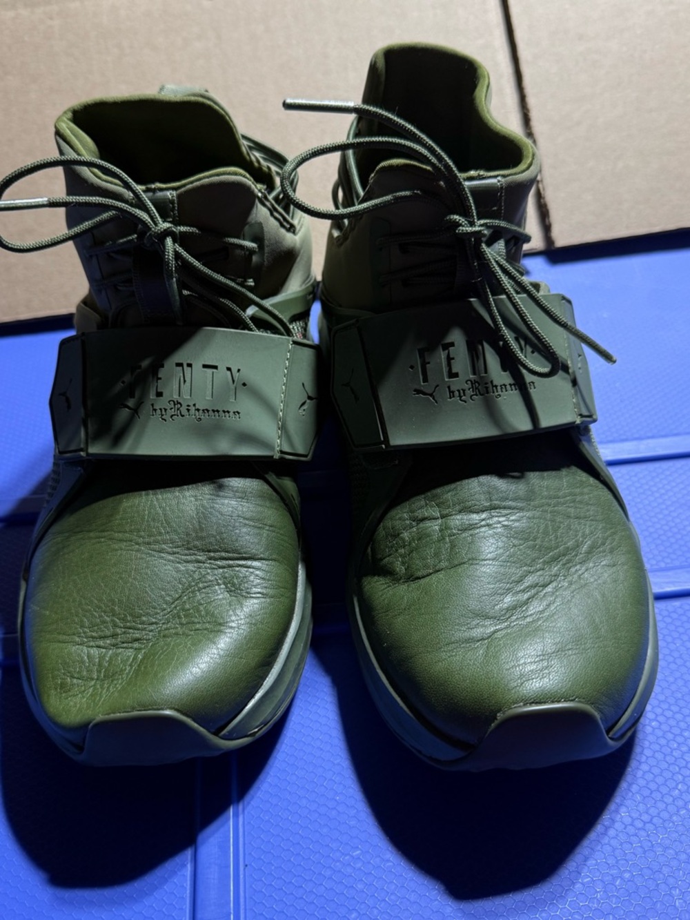 Fenty Puma Olive Green High Top Sneakers Women’s Size 5.5